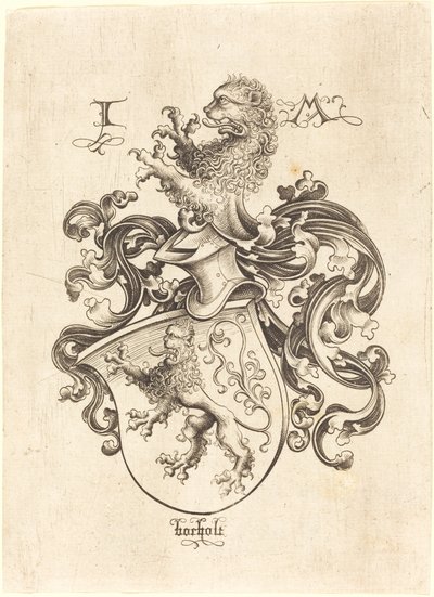 Våbenskjold med løve, ca. 14801490. af Israhel van Meckenem