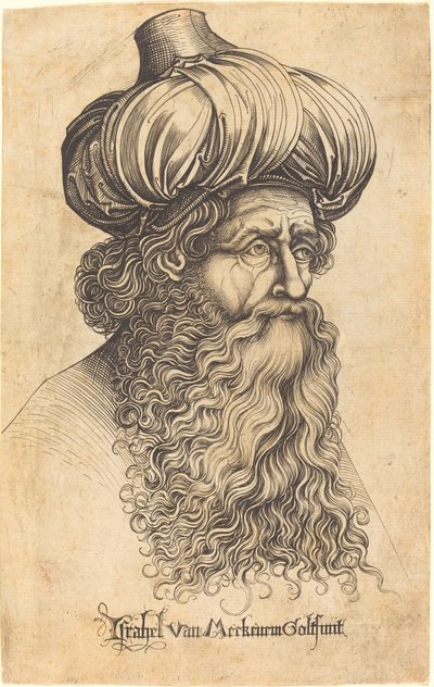 Leder af en ældre mand af Israhel van Meckenem