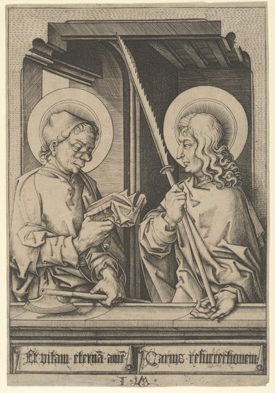De hellige Matthias og Judas Thaddaeus, fra The Apostles,.n.d. af Israhel van Meckenem