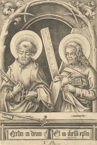 De hellige Peter og Andreas, ca. 14801485. af Israhel van Meckenem