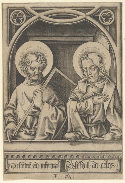 De hellige Thomas og Jakob den Mindre, fra The Apostles,.n.d. af Israhel van Meckenem