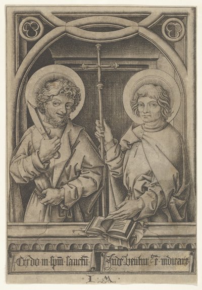 Skt. Bartolomæus og Skt. Filip, fra Apostlene, 1435-1503. af Israhel van Meckenem
