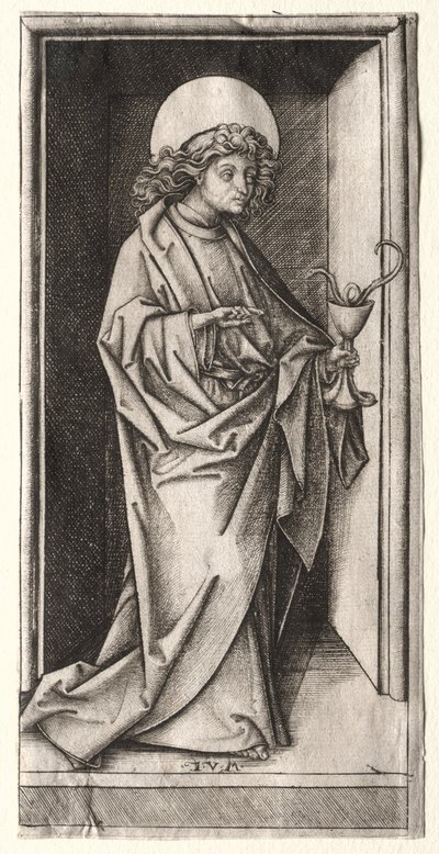 Johannes med slange i kalk. af Israhel van Meckenem