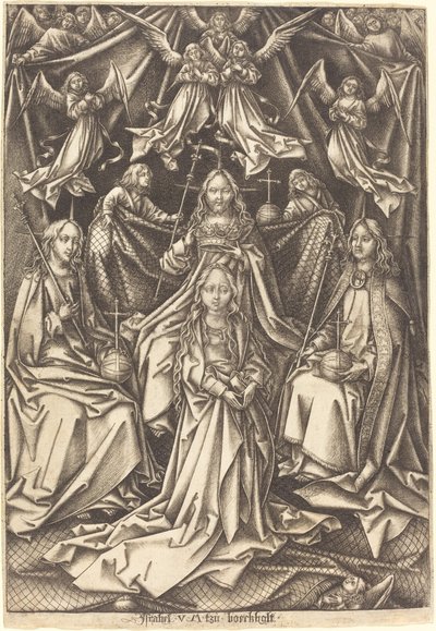 Jomfruens kroning, ca. 14901500. af Israhel van Meckenem
