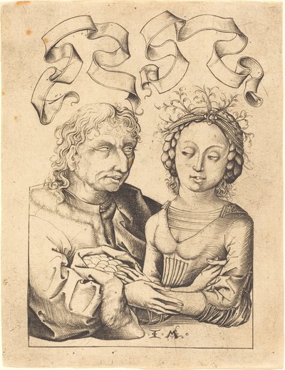 Den tåbelige gamle mand og den unge pige, ca. 14801490. af Israhel van Meckenem