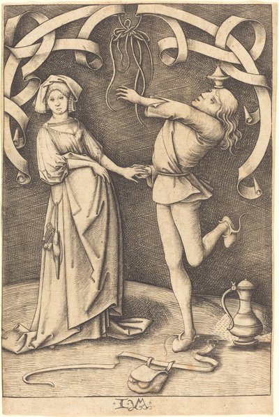 Jongløren og kvinden, ca. 14951503. af Israhel van Meckenem
