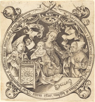 Madonnaen med uret, ca. 1490. af Israhel van Meckenem
