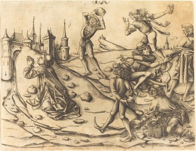 Steningen af Sankt Stefan, ca. 1470. af Israhel van Meckenem