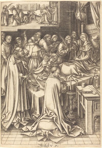 Jomfruens død af Israhel van Meckenem after Hans Holbein the Elder