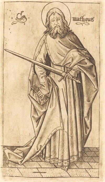 Sankt Paulus (?) eller Sankt Mattæus (?) af Israhel van Meckenem after Master E.S.