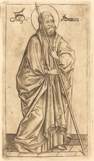 Sankt Thomas (?) eller Sankt Simon (?) af Israhel van Meckenem after Master E.S.