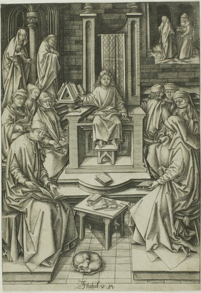 Kristus blandt lægerne af Israhel van Meckenem the younger