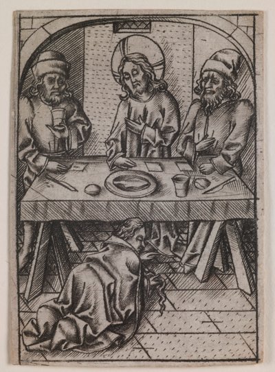 Maria Magdalen vasker Kristi fødder af Israhel van Meckenem the younger
