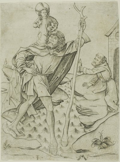 Sankt Kristoffer af Israhel van Meckenem the younger