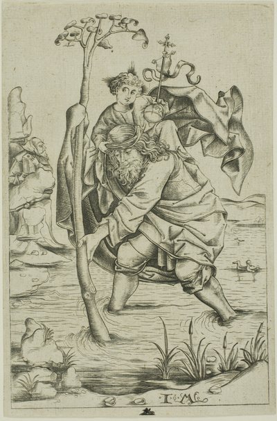 Sankt Kristoffer af Israhel van Meckenem the younger