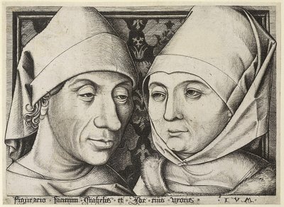 Selvportræt med hustru Ida, ca. 1490 af Israhel van Meckenem the younger