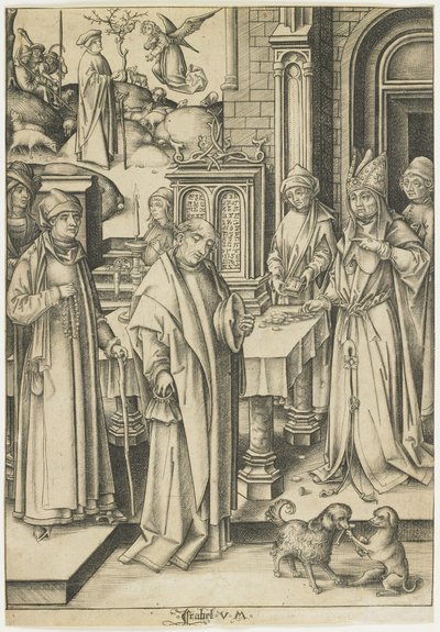 Ypperstepræst nægter Joachims offer, ca. 1490-1500 af Israhel van Meckenem the younger