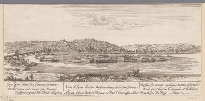 Udsigt over Lyon med forstaden Guillotière Veue de Lyon du coste Du fauxbourg de la Guillotiere (titel på objektet) af Israël Silvestre