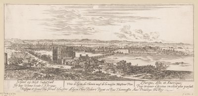 Udsigt over Lyon fra hr. Pions hus Veue de Lyon du Chemin neuf de la maison Monsieur Pion (titel på objektet) af Israël Silvestre