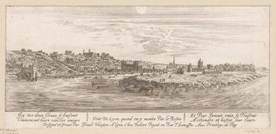Udsigt fra Rhinen på Lyon Veue de Lyon quand on y monte par le Rosne (titel på objekt) af Israël Silvestre