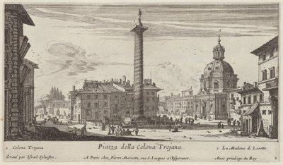 Piazza della Colonna Traiana af Israël Silvestre