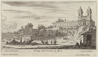 Piazza della Trinita de Monti af Israël Silvestre