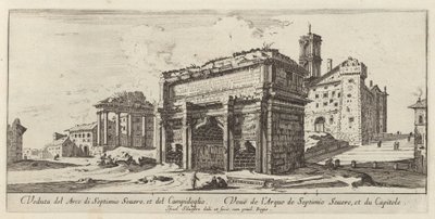 Veduta del Arco di Septimio Severus, et del Campidoglio af Israël Silvestre