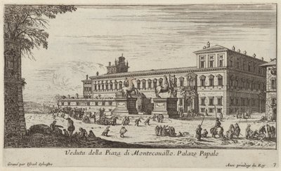 Udsigt over Piazza di Montecavallo af Israël Silvestre