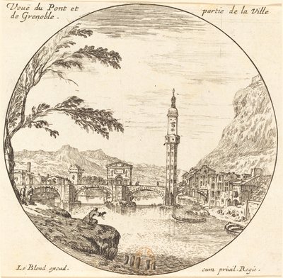 Udsigt over Pont og en del af byen Grenoble af Israël Silvestre