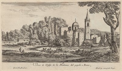 Udsigt over Madonna del popolo-kirken i Rom af Israël Silvestre