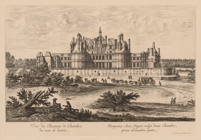 Udsigt over Château de Chambord, fra indgangssiden af Israël Silvestre