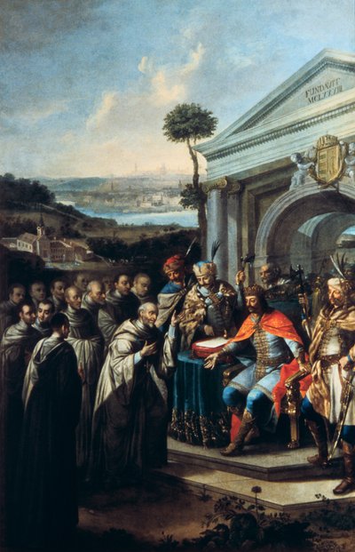 Bela III grundlagde cistercienserklosteret i Szentgotthard i 1183 1795-1796 af Istvan Dorfmeister