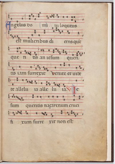Blad 2 fra et antifonalt fragment af Italian 13th Century