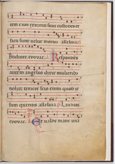 Blad 4 fra et antifonalt fragment af Italian 13th Century