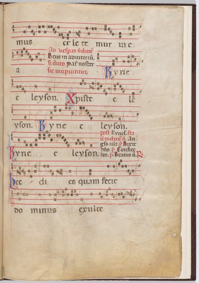 Blad 5 fra et antifonalt fragment af Italian 13th Century