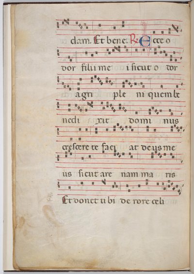 Blad 8 fra et antifonalt fragment (verso) af Italian 13th Century