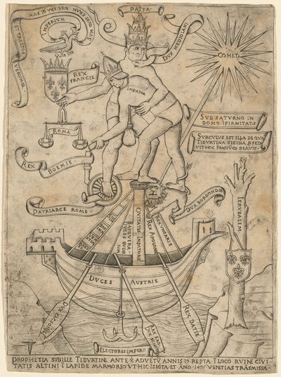 Allegori om kejseren og paven af Italian 15th Century