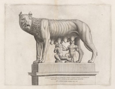 Capitoline Wolf med Romulus og Remus af Italian 16th Century