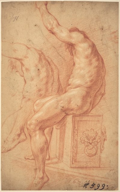 En siddende nøgen af Italian 17th Century