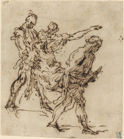 Figurer, der bærer en krop af Italian 17th Century