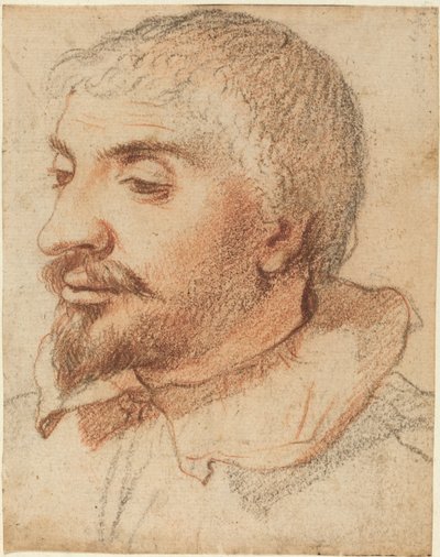 Hoved af en mand af Italian 17th Century