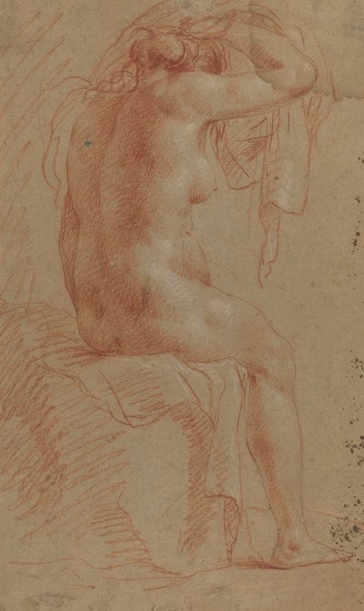 Nøgen kvindelig figur [verso] af Italian 17th Century