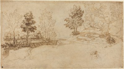Flodlandskab af Italian 17th Century