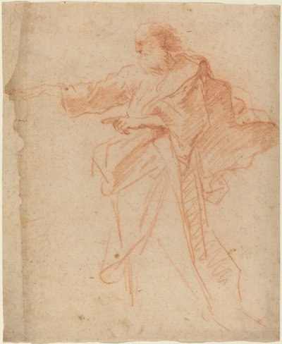 Stående skægget mand peger mod venstre af Italian 17th Century