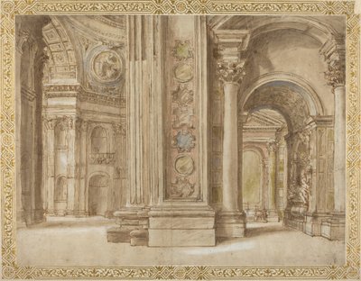 Det indre af Peterskirken, Rom af Italian 17th Century