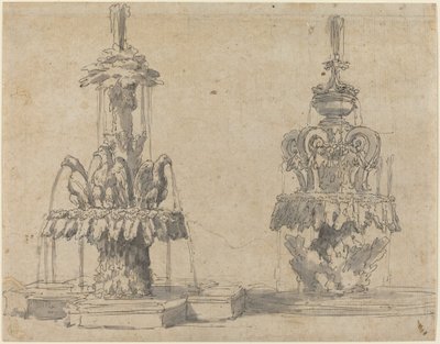 To fontæner af Italian 17th Century