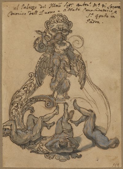 Dørknakker med Zeus Vanguishing Giants af Italian 17th Century or Italian 18th Century