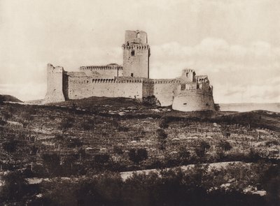 Assisi: La Rocca, 1300-tallet (s/h-foto) af Italian Photographer