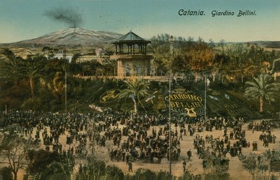 Bellini Garden, Catania, Sicilien. Postkort sendt i 1913. af Italian Photographer