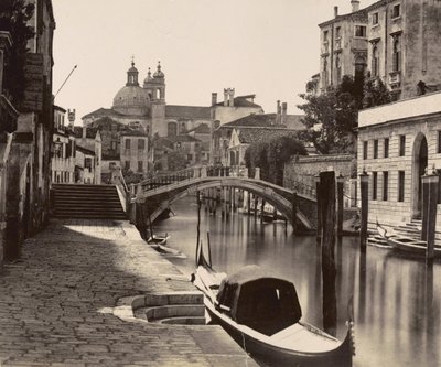 Bro over Rio Ognissanti i Venedig, ca. 1875 af Italian Photographer